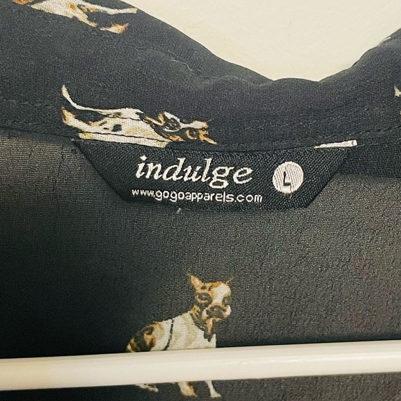 Boston Terrier Dress Black Sleeveless with Dog Print Sz Large - Picture 5 of 14